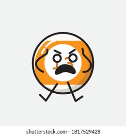 An illustration of Cute Billiard Ball Vector Character