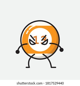 An illustration of Cute Billiard Ball Vector Character