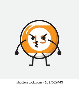 An illustration of Cute Billiard Ball Vector Character