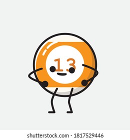 An illustration of Cute Billiard Ball Vector Character