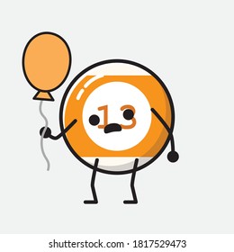 An illustration of Cute Billiard Ball Vector Character