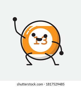 Eine Illustration von Cute Billiard Ball Vector Character