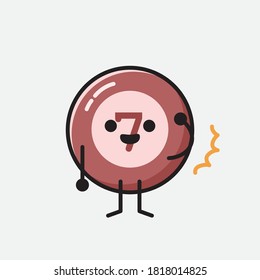An illustration of Cute Billiard Ball Vector Character