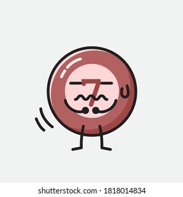 An illustration of Cute Billiard Ball Vector Character