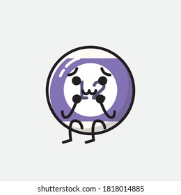An illustration of Cute Billiard Ball Vector Character