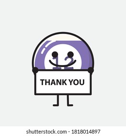 An illustration of Cute Billiard Ball Vector Character