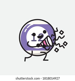 An illustration of Cute Billiard Ball Vector Character