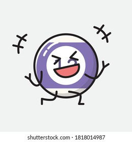 An illustration of Cute Billiard Ball Vector Character