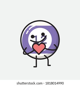 An illustration of Cute Billiard Ball Vector Character