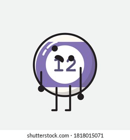 An illustration of Cute Billiard Ball Vector Character
