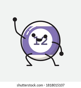 An illustration of Cute Billiard Ball Vector Character