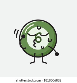 An illustration of Cute Billiard Ball Vector Character