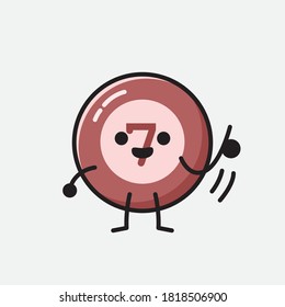An illustration of Cute Billiard Ball Vector Character