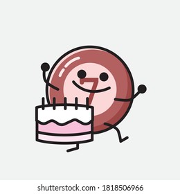 An illustration of Cute Billiard Ball Vector Character