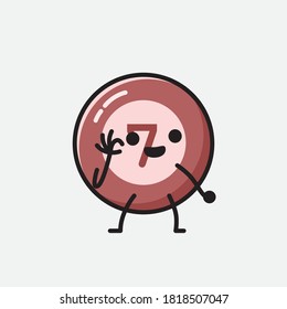 An illustration of Cute Billiard Ball Vector Character