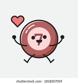 An illustration of Cute Billiard Ball Vector Character