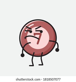 An illustration of Cute Billiard Ball Vector Character