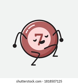 An illustration of Cute Billiard Ball Vector Character