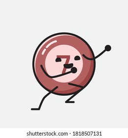 An illustration of Cute Billiard Ball Vector Character