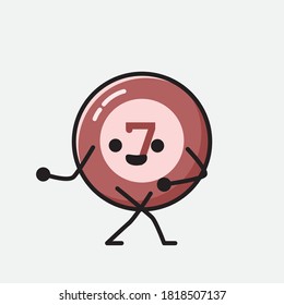 An illustration of Cute Billiard Ball Vector Character