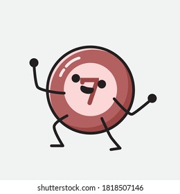 An illustration of Cute Billiard Ball Vector Character