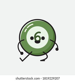 An illustration of Cute Billiard Ball Vector Character