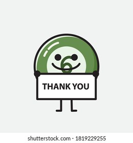 An illustration of Cute Billiard Ball Vector Character