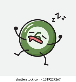 An illustration of Cute Billiard Ball Vector Character
