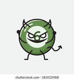 An illustration of Cute Billiard Ball Vector Character