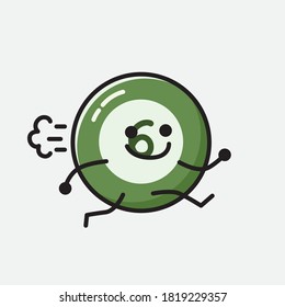 An illustration of Cute Billiard Ball Vector Character