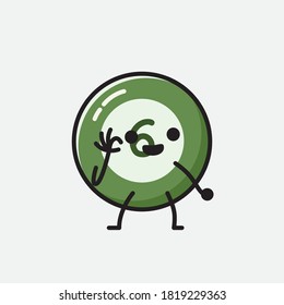 An illustration of Cute Billiard Ball Vector Character