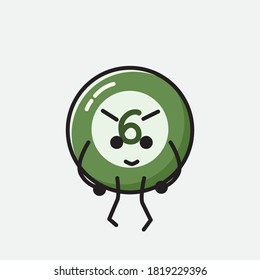 An illustration of Cute Billiard Ball Vector Character