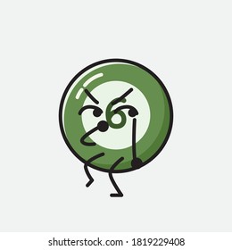An illustration of Cute Billiard Ball Vector Character