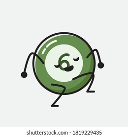 An illustration of Cute Billiard Ball Vector Character