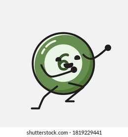 An illustration of Cute Billiard Ball Vector Character