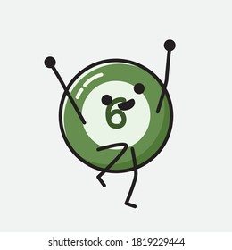 An illustration of Cute Billiard Ball Vector Character