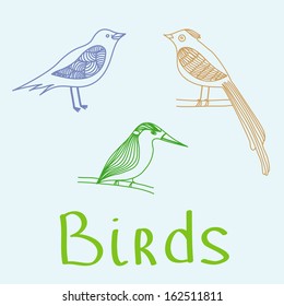 Illustration with cute bird