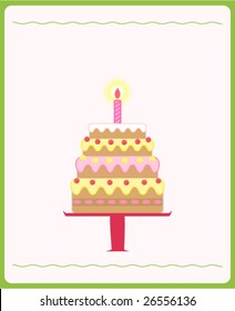 Illustration of cute birthday cake