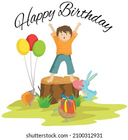 an illustration of a cute birthday greeting card to complete your design related to the celebration of your loved one