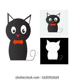 illustration of a cute black cat
