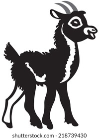 Illustration cute black goat on a white background