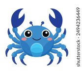 Illustration of Cute Blue Crab Isolated