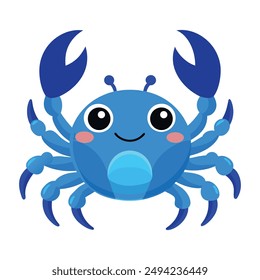 Illustration of Cute Blue Crab Isolated