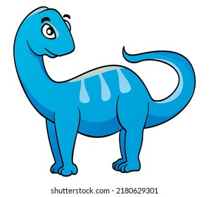 Illustration Cute Blue Dinosaur Stock Vector (Royalty Free) 2180629301 ...