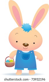 Illustration of Cute Blue Easter Bunny