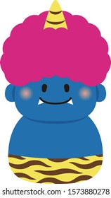 Illustration of cute blue ogre