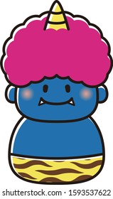 Illustration of cute blue ogre