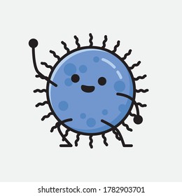 Eine Illustration von Cute Blue Virus Vector Character