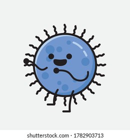 An illustration of Cute Blue Virus Vector Character