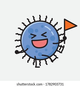 An illustration of Cute Blue Virus Vector Character